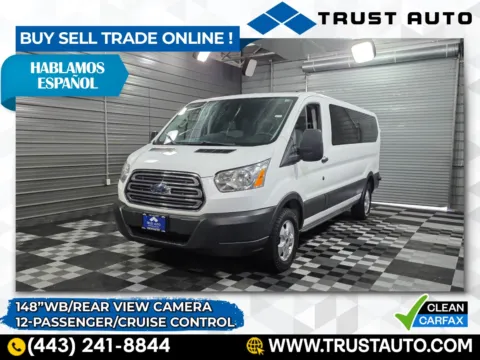 White 2018 Ford Transit T-350 12-Passenger XLT 148'' Low Roof Minivan/Van for sale in Sykesville, MD