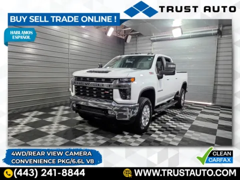 White 2022 Chevrolet Silverado 2500HD LT 4WD Crew Cab 6.6L V8 Pickup Truck w/Convenience Pkg for sale in Sykesville, MD
