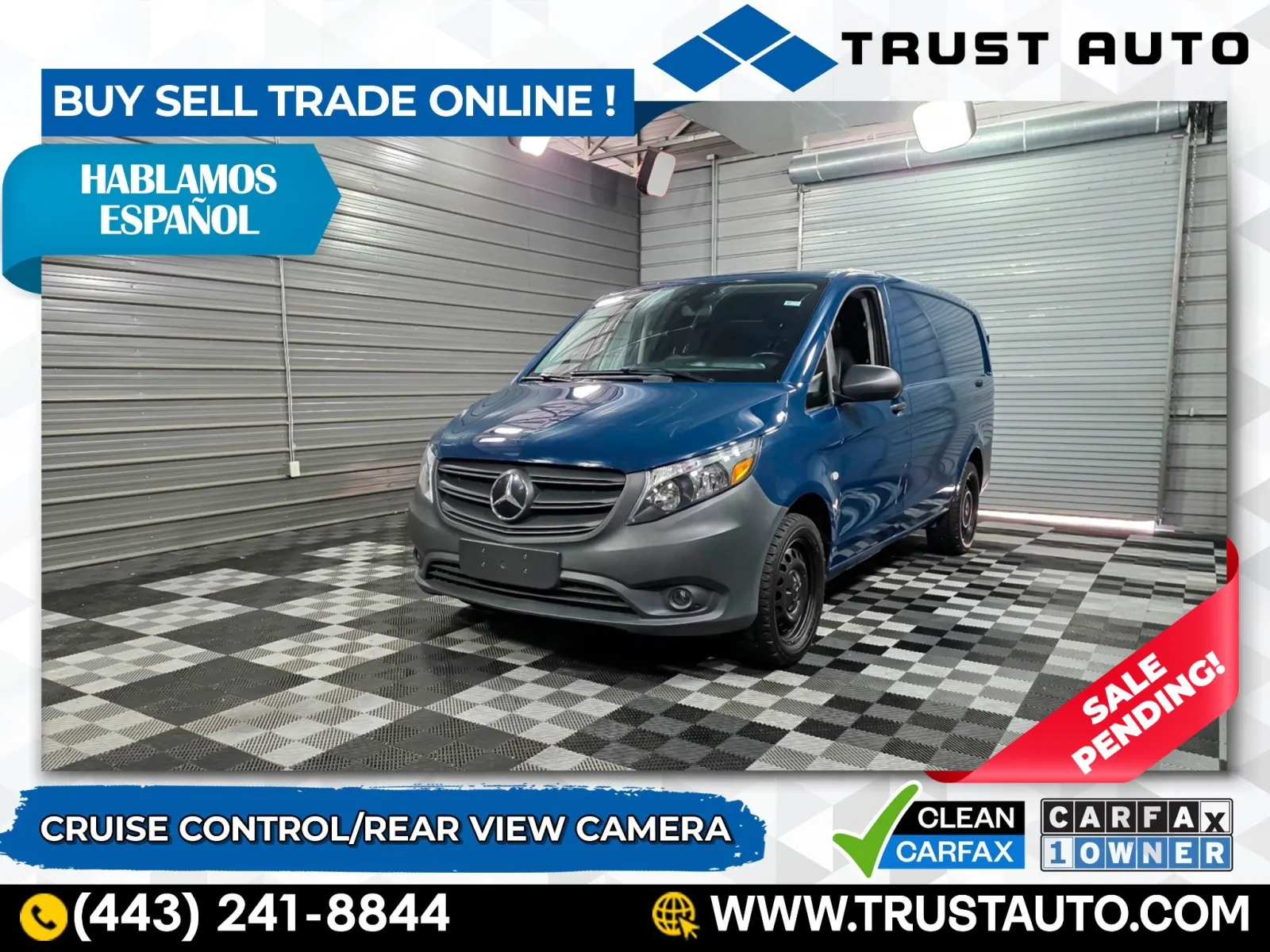Blue 2022 Mercedes-Benz Metris Cargo 126''WB Low Roof Minivan/Van for sale in Sykesville, MD