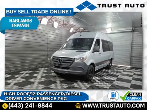 Silver 2019 Mercedes-Benz Sprinter 12-Passenger 144''WB High Roof Diesel Minivan/Van for sale in Sykesville, MD