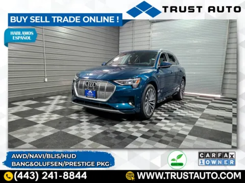 Blue 2019 Audi e-tron Prestige Quattro AWD Electric Luxury SUV for sale in Sykesville, MD