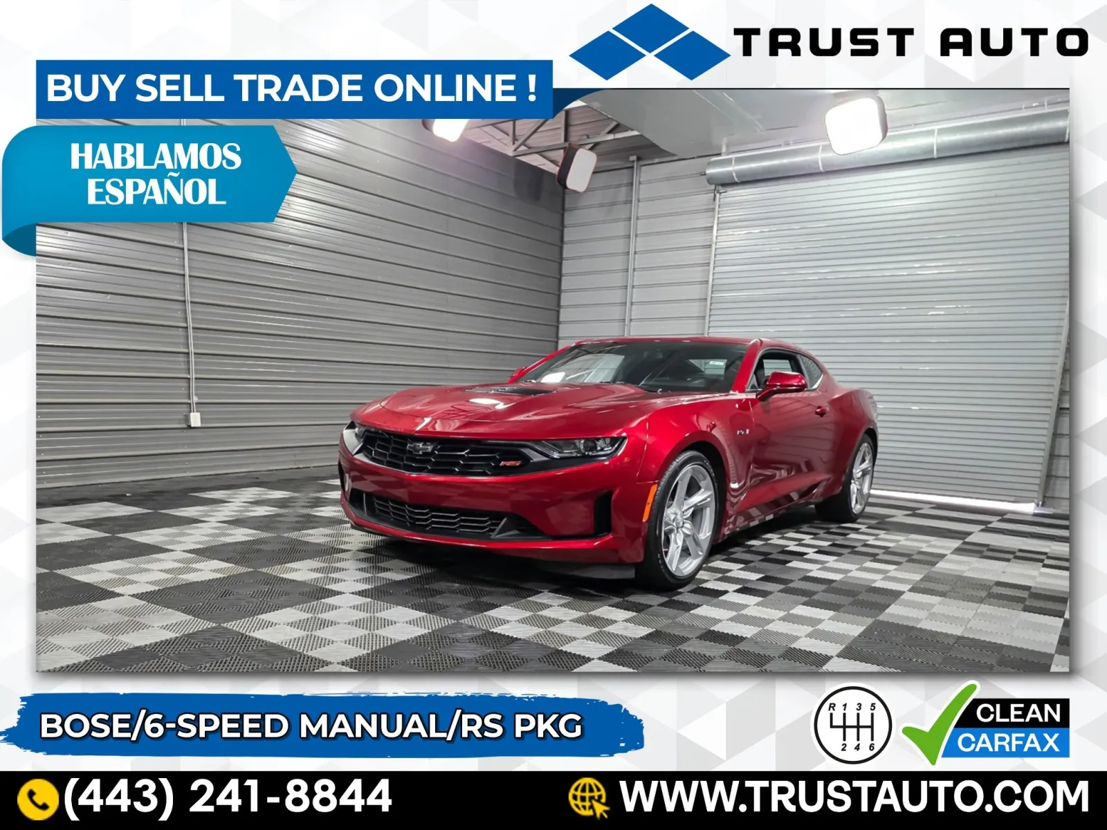 2022 Chevrolet Camaro LT1 6-Speed Manual Coupe w/RS Pkg