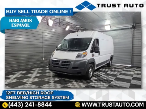 White 2018 Ram ProMaster 2500 Cargo 159''WB High Roof 12FT Bed Minivan/Van for sale in Sykesville, MD