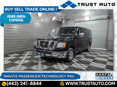 Black 2017 Nissan NV 3500HD 12-Passenger SV Minivan/Van w/Technology Pkg for sale in Sykesville, MD