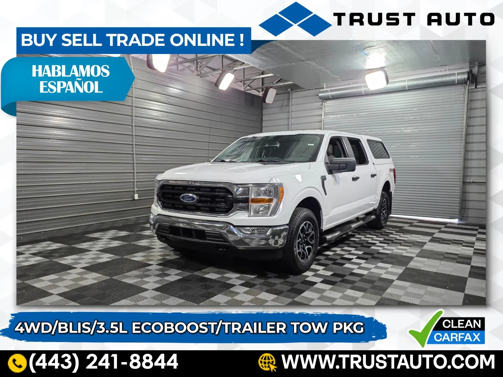White 2021 Ford F-150 XLT 4WD SuperCrew 3.5L Ecoboost Pickup Truck for sale in Sykesville, MD