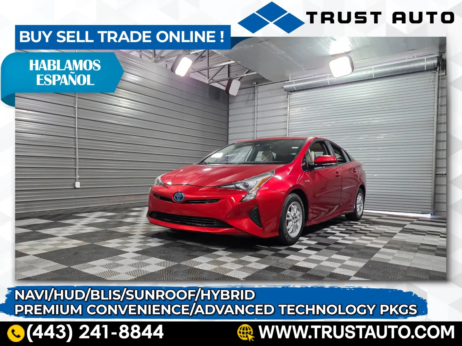 Red 2017 Toyota Prius Four Hybrid Hatchback w/Premium Convenience Pkg for sale in Sykesville, MD