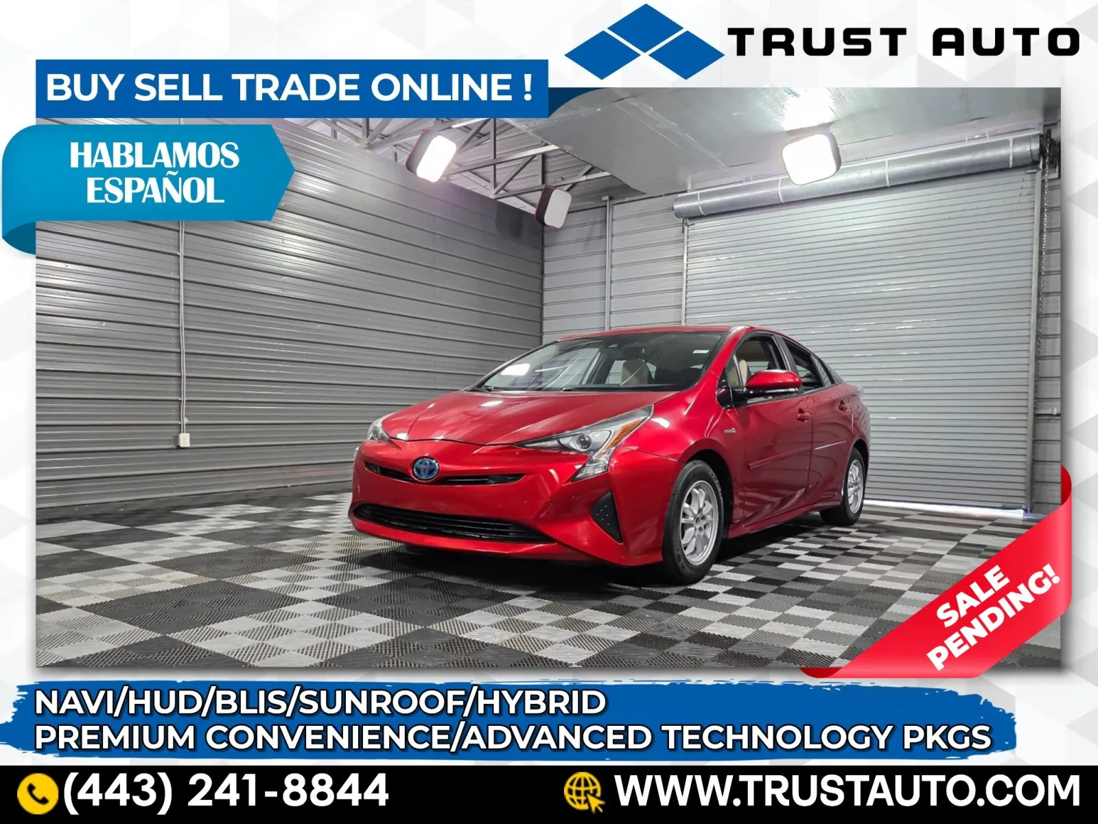 2017 Toyota Prius Four Hybrid Hatchback w/Premium Convenience Pkg for sale in Sykesville, MD