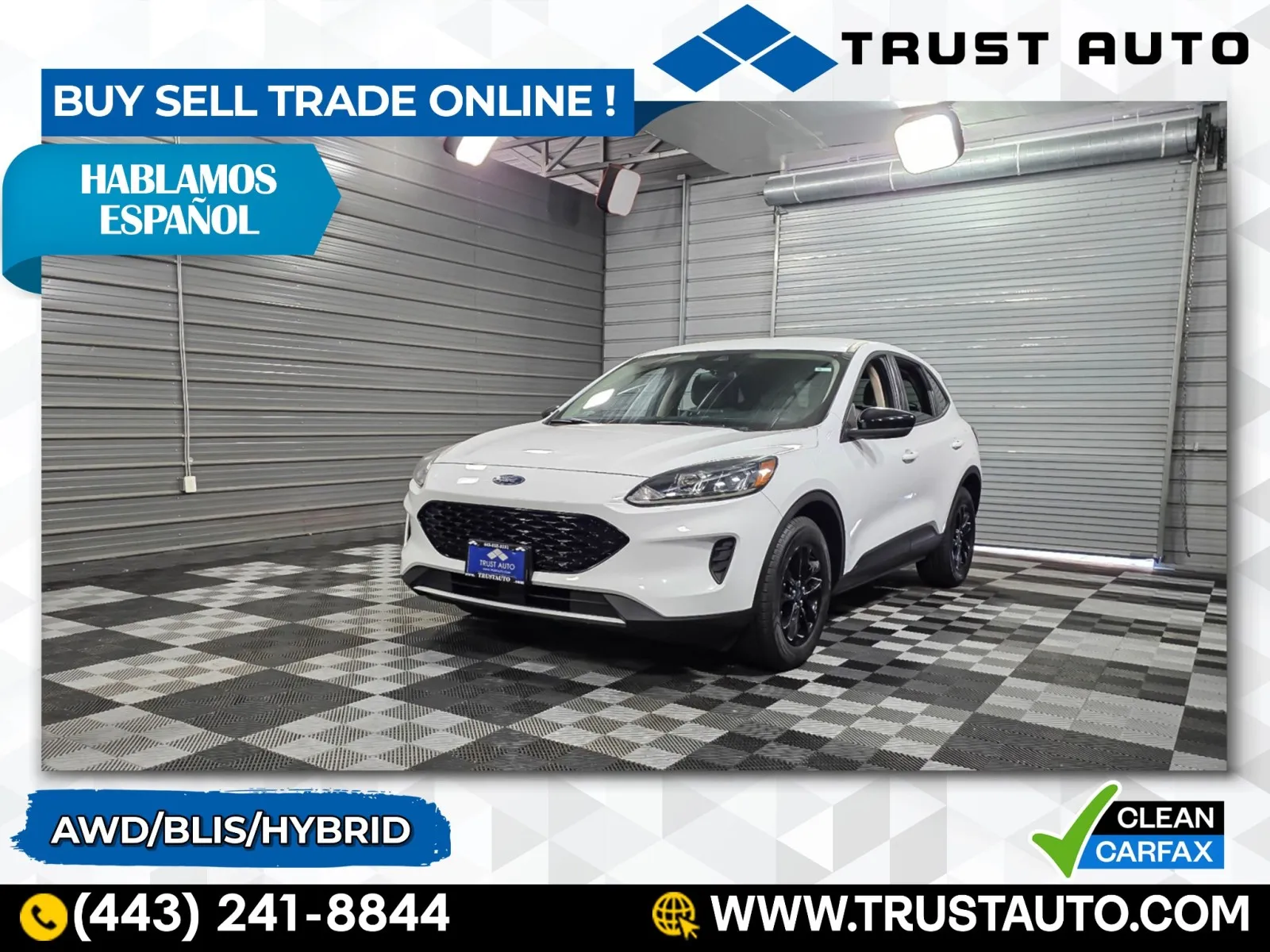 White 2020 Ford Escape SE Sport AWD Hybrid SUV for sale in Sykesville, MD
