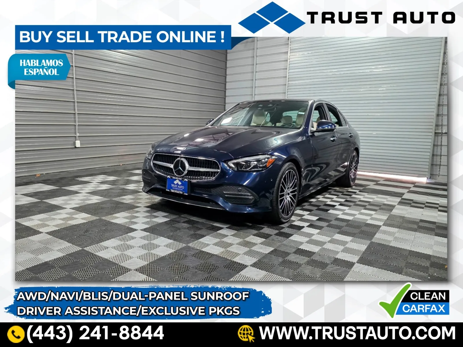 Blue 2023 Mercedes-Benz C-Class C 300 4MATIC AWD Luxury Sedan w/Exclusive/Driver Assistance Pkgs for sale in Sykesville, MD