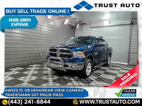 Blue 2021 Ram 1500 Classic Tradesman 4WD Crew Cab 6-Pass 5.7L V8 Hemi Pickup Truck w/SXT Pk for sale in Sykesville, MD