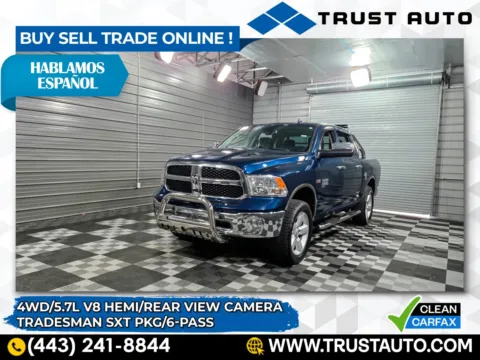 Blue 2021 Ram 1500 Classic Tradesman 4WD Crew Cab 6-Pass Hemi Pickup Truck w/SXT Pkg for sale in Sykesville, MD