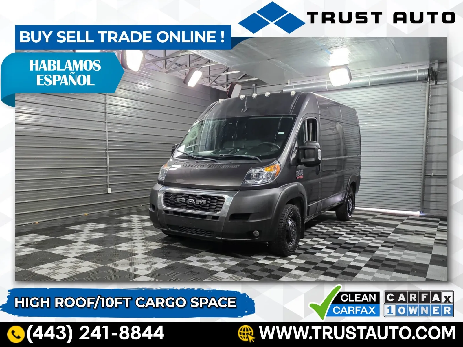 2022 Ram ProMaster 1500 Cargo 136''WB High Roof 10FT Bed Minivan/Van for sale in Sykesville, MD