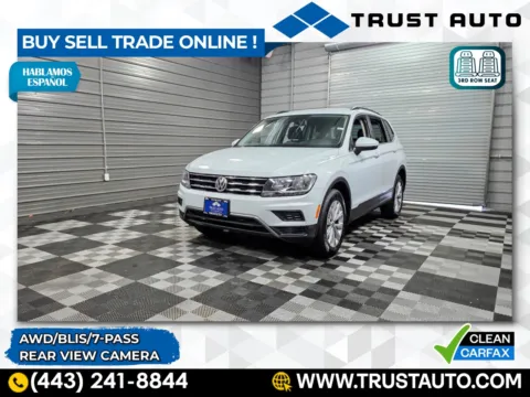 White 2019 Volkswagen Tiguan SE 4Motion AWD 7-Passenger SUV for sale in Sykesville, MD