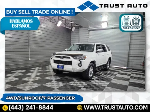 White 2017 Toyota 4Runner TRD Off Road Premium 4WD 7-Passenger SUV for sale in Sykesville, MD