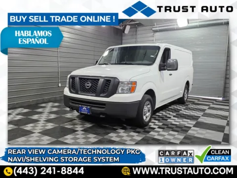 White 2017 Nissan NV 2500 HD Cargo SV V8 Minivan/Van w/Shelving Storage System for sale in Sykesville, MD