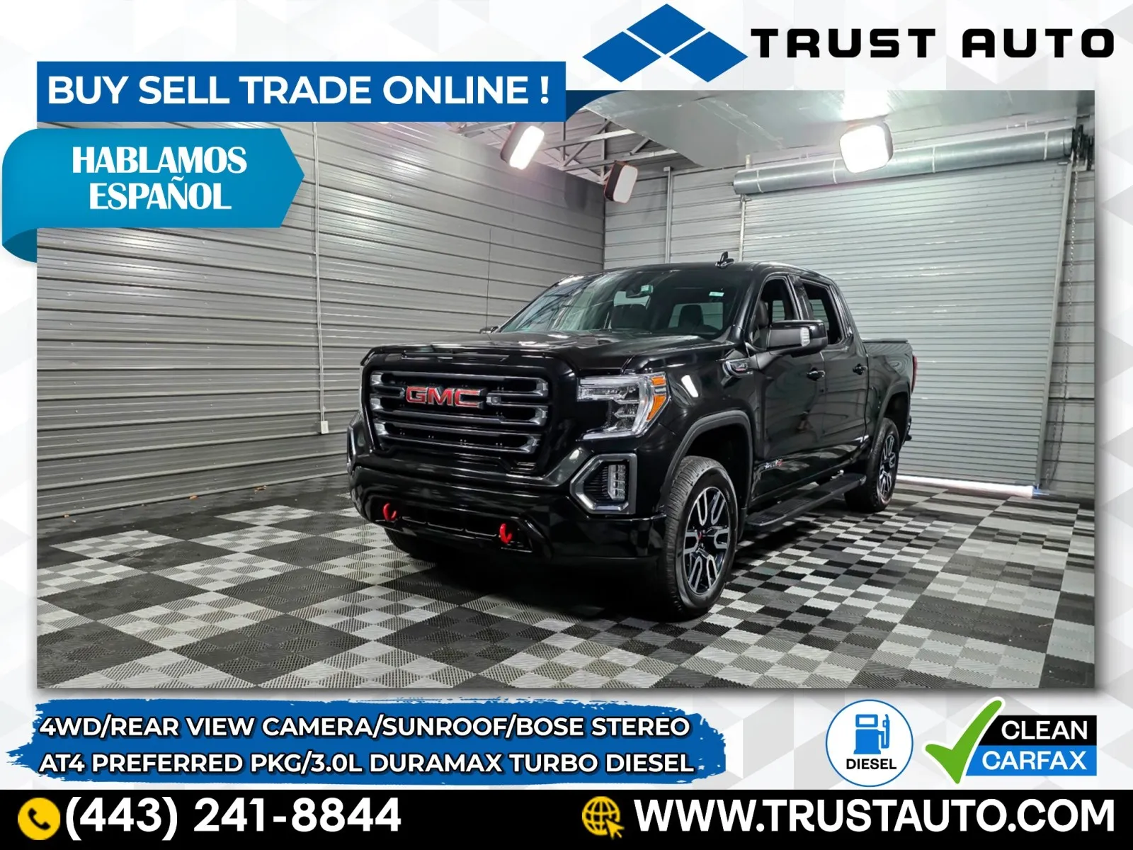 Black 2021 GMC Sierra 1500 AT4 for sale in Sykesville, MD