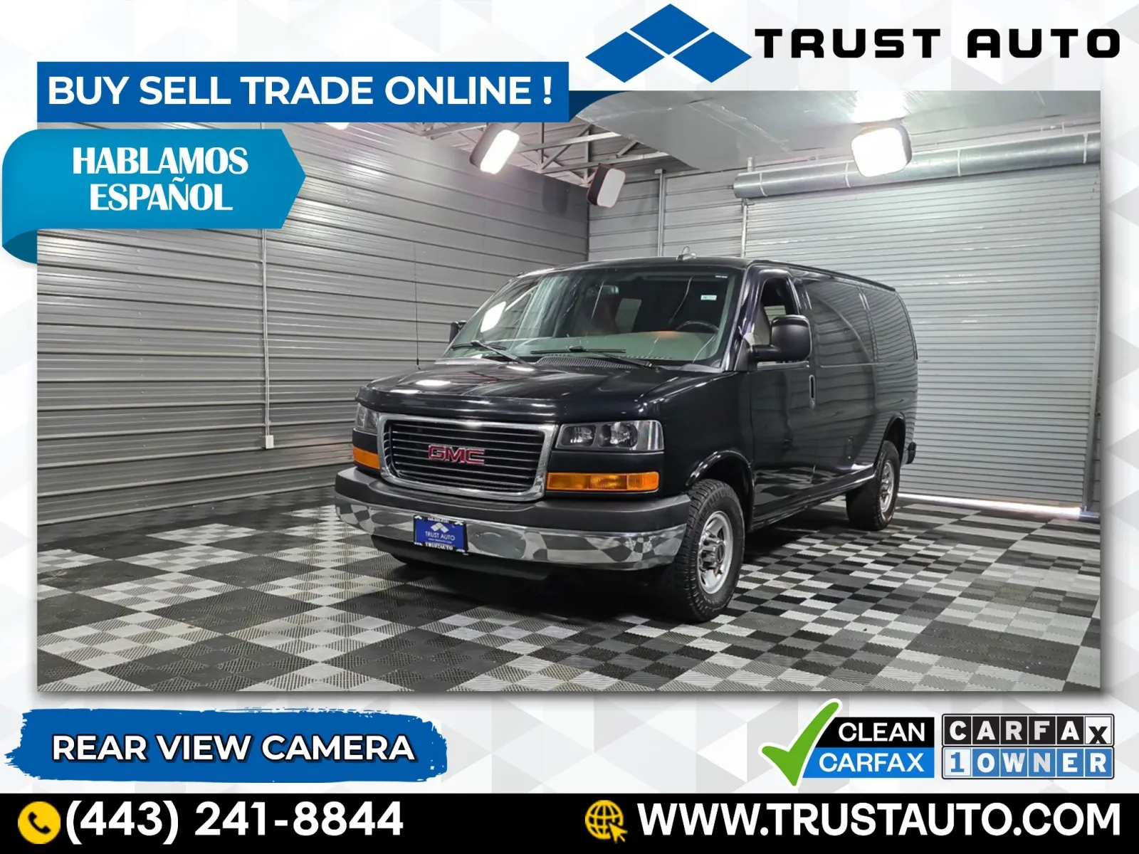 Black 2016 GMC Savana 2500 Cargo 135''WB Low Roof Minivan/Van for sale in Sykesville, MD