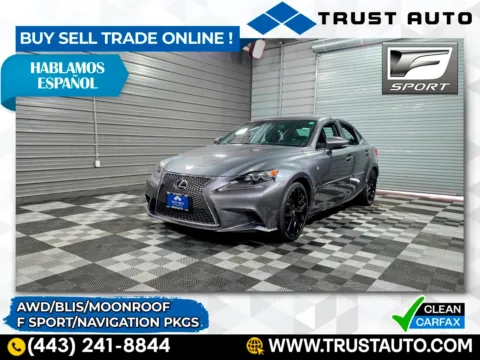 Gray 2014 Lexus IS 350 AWD 4-Door Sedan w/F Sport/Navigation Pkgs for sale in Sykesville, MD