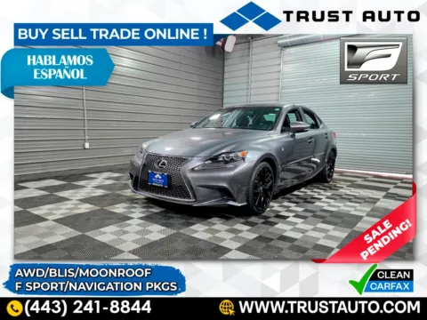 Gray 2014 Lexus IS 350 AWD 4-Door Sedan w/F Sport/Navigation Pkgs for sale in Sykesville, MD