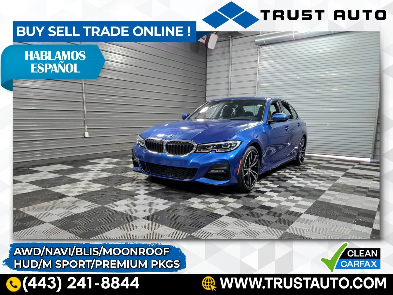 Blue 2020 BMW 3 Series 330i xDrive AWD Sedan w/M Sport/Premium Pkgs for sale in Sykesville, MD