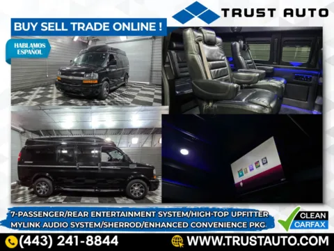 Black 2018 Chevrolet Express 2500 7-Passenger 135''WB High-Top Sherrod Luxury Upfitter Conversion Minivan/Van for sale in Sykesville, MD