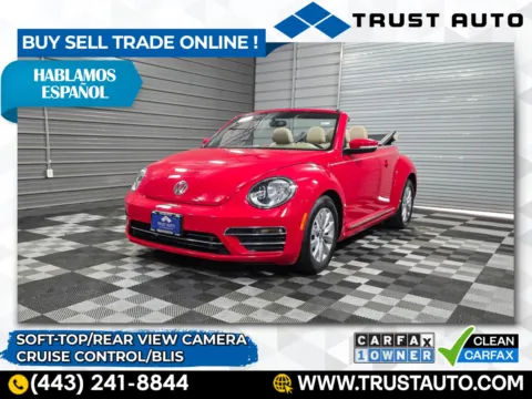 Red 2019 Volkswagen Beetle 2.0T S Soft-Top Convertible for sale in Sykesville, MD