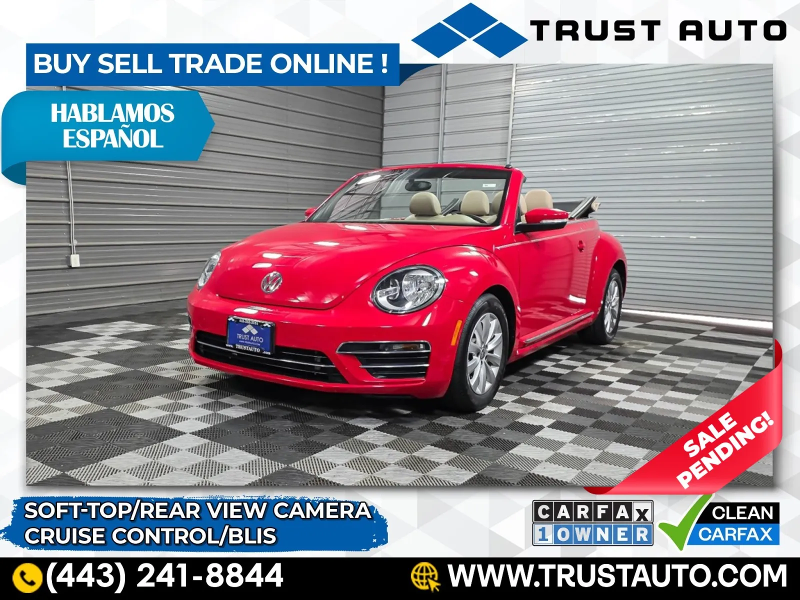 2019 Volkswagen Beetle 2.0T S Soft-Top Convertible for sale in Sykesville, MD