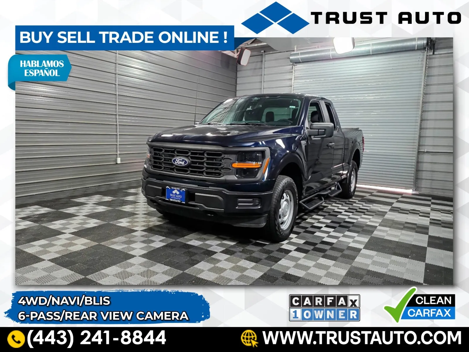 Blue 2024 Ford F-150 XL 4WD SuperCrew 2.7L Ecoboost V6 Pickup Truck for sale in Sykesville, MD