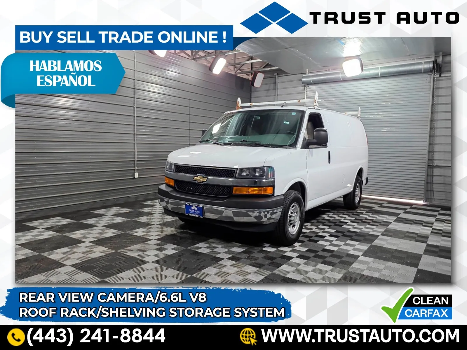 2021 Chevrolet Express 2500 Cargo 135'' WB Low Roof 6.6L V8 Minivan/Van w/Roof Rack/Shelving Storage System for sale in Sykesville, MD