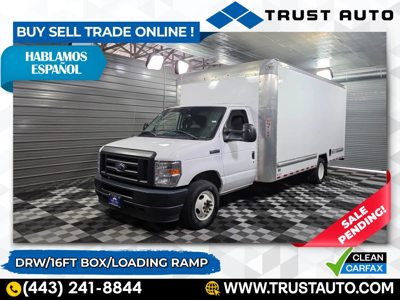 White 2022 Ford E-Series E-350 Cutaway DRW 176''WB Dually 16FT Box Commercial/Utility/Service Truck for sale in Sykesville, MD