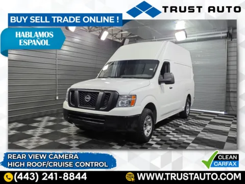 White 2019 Nissan NV 2500HD Cargo SV High Roof Minivan/Van for sale in Sykesville, MD