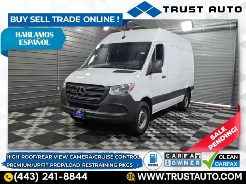 White 2024 Mercedes-Benz Sprinter 2500 Cargo High Roof 144'' Diesel Crew Minivan/Van w/Upfit Prep/Load Restra for sale in Sykesville, MD