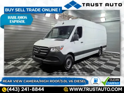 White 2020 Mercedes-Benz Sprinter 2500 Cargo High Roof 170''WB Extended 3.0L V6 Turbo Diesel Minivan/Van for sale in Sykesville, MD