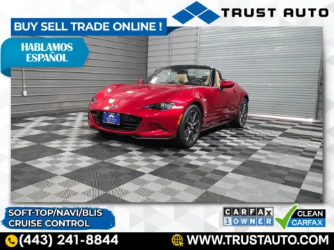 Red 2016 Mazda MX-5 Miata Grand Touring Soft-Top Convertible for sale in Sykesville, MD