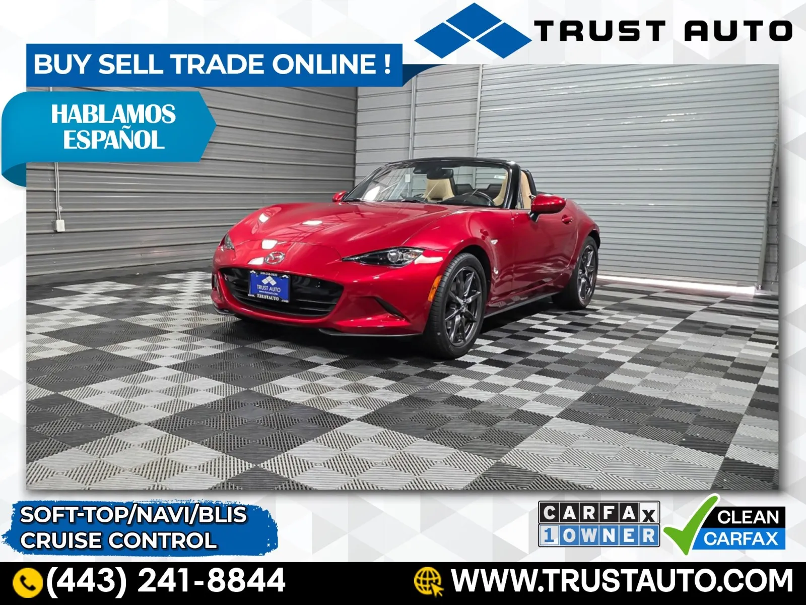 2016 Mazda MX-5 Miata Grand Touring Soft-Top Convertible