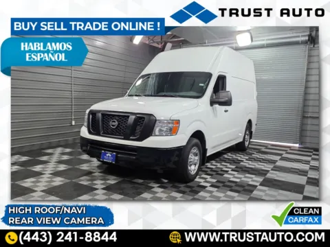 White 2018 Nissan NV 2500HD Cargo SV High Roof Minivan/Van for sale in Sykesville, MD