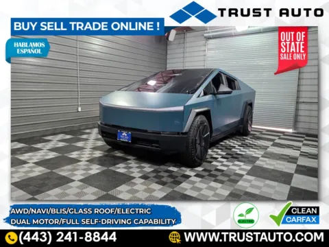 Silver 2024 Tesla Cybertruck Foundation AWD Crew Cab Electric Pickup Truck w/Full Self-Driving Capability for sale in Sykesville, MD