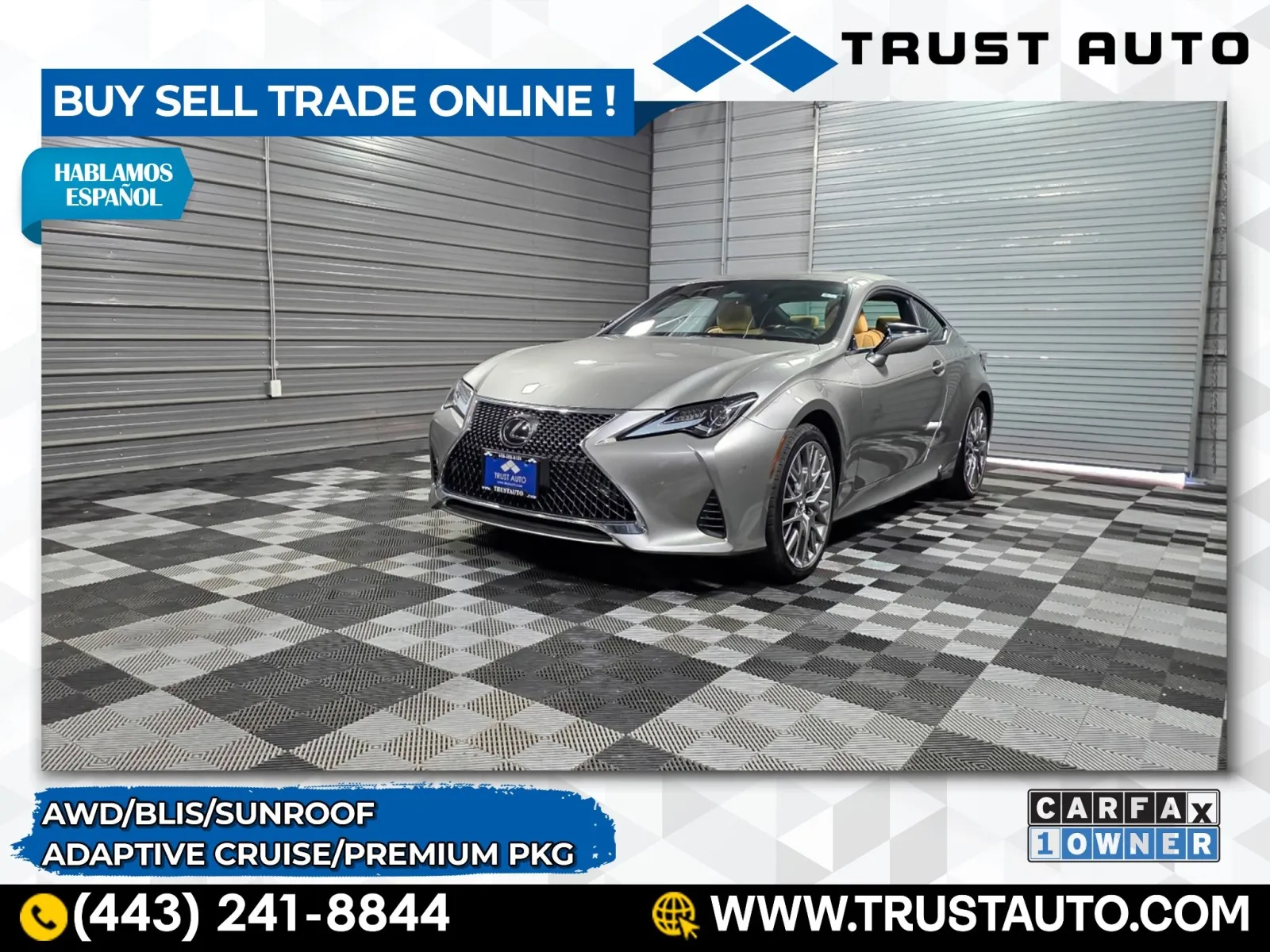 Silver 2019 Lexus RC 300 AWD Sport Coupe for sale in Sykesville, MD