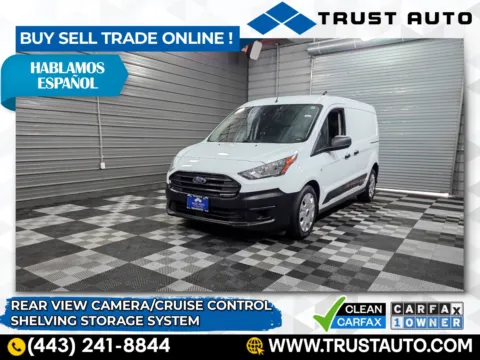 White 2022 Ford Transit Connect XL 121''WB Minivan/Van w/Rear Symmetrical Doors/Shelving Storage System for sale in Sykesville, MD