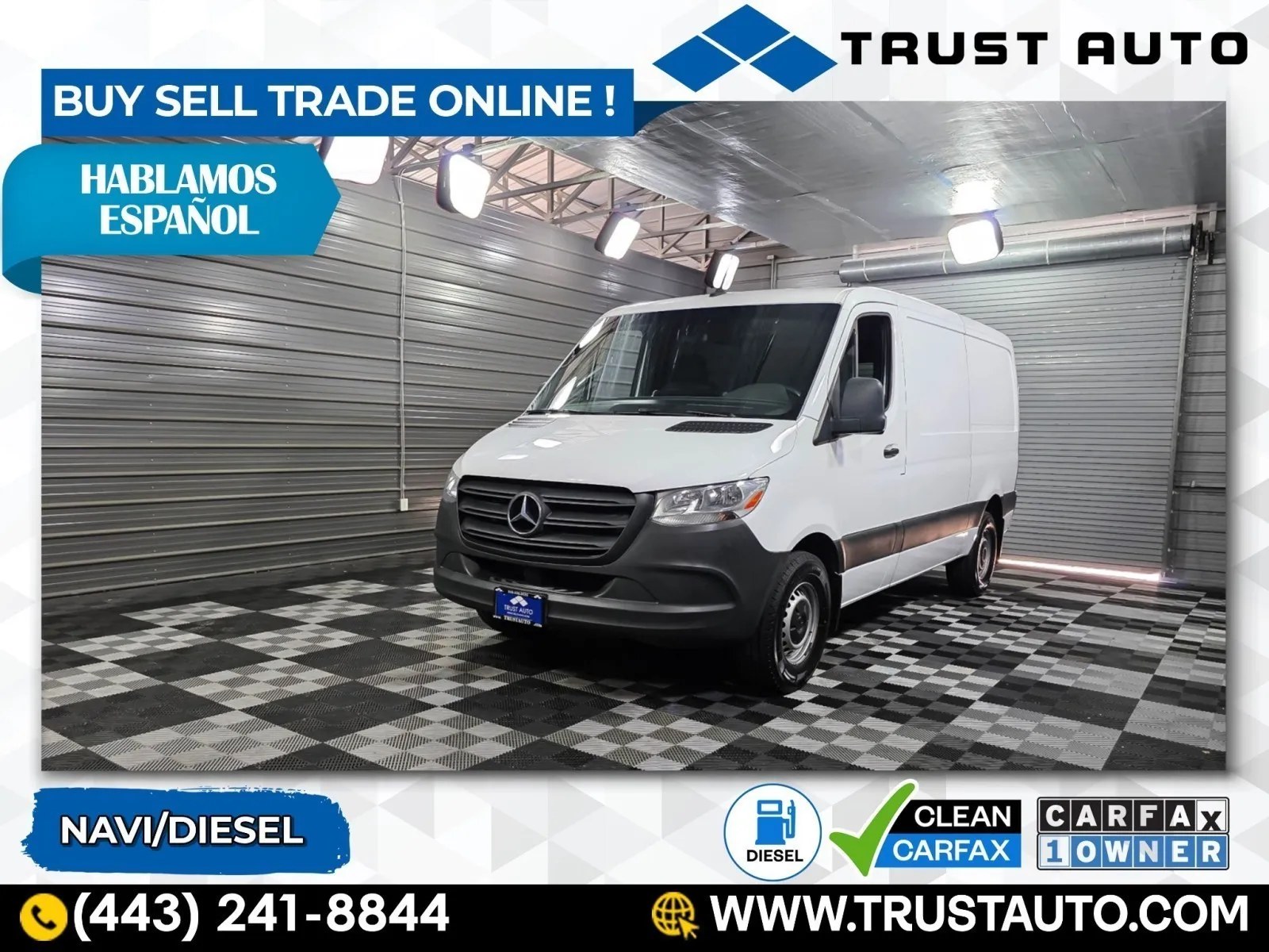 2022 Mercedes-Benz Sprinter 2500 Cargo 144''WB 3.0L V6 Turbo Diesel Minivan/Van