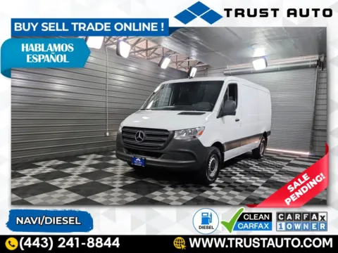 White 2022 Mercedes-Benz Sprinter 2500 Cargo 144''WB 3.0L V6 Turbo Diesel Minivan/Van for sale in Sykesville, MD