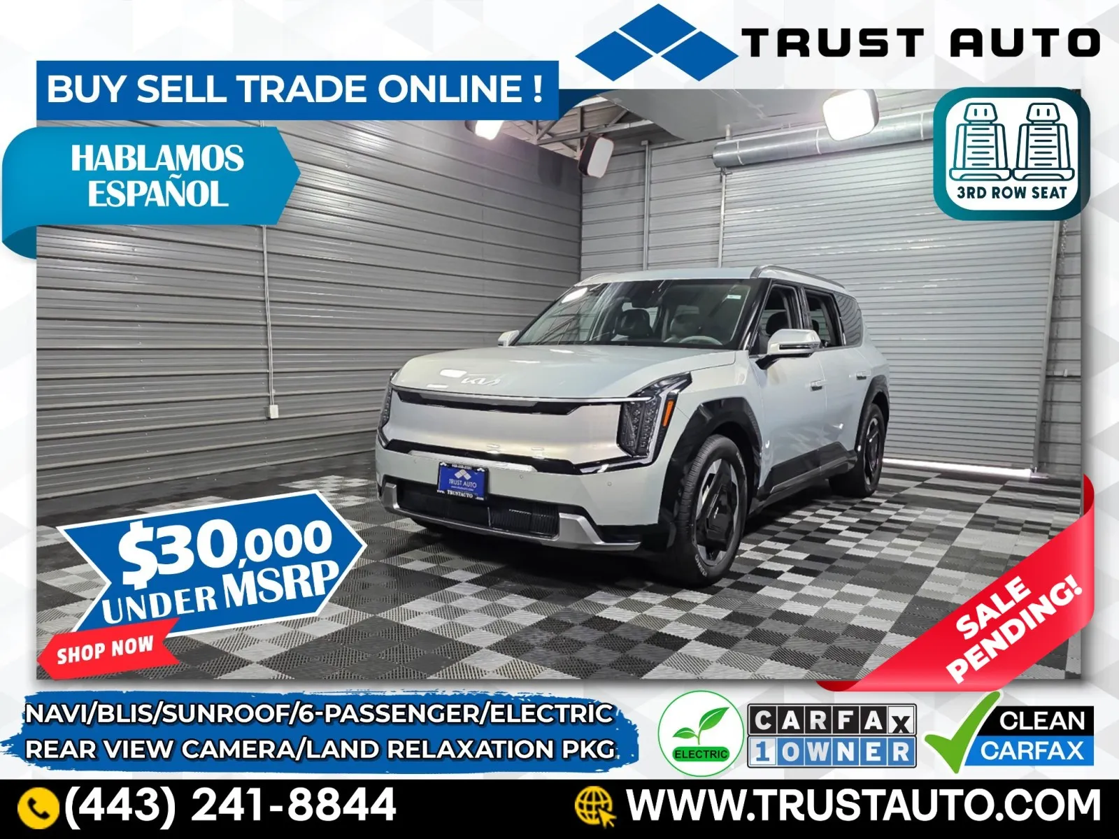 2024 Kia EV9 Land AWD 6-Passenger Electric Luxury SUV w/Relaxation Pkg for sale in Sykesville, MD