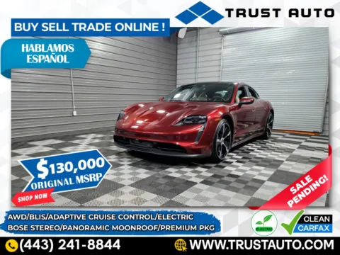 Red 2021 Porsche Taycan 4S AWD Electric Luxury Sedan w/Premium Pkg for sale in Sykesville, MD