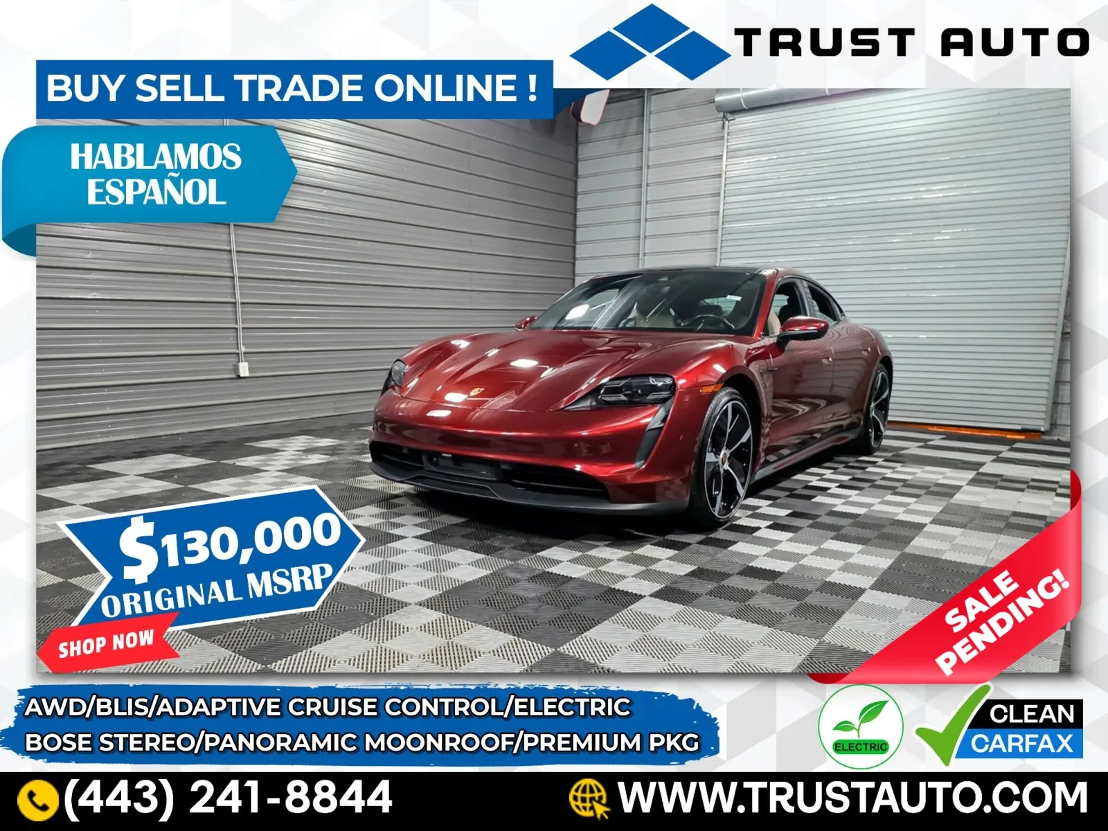 2021 Porsche Taycan 4S AWD Electric Luxury Sedan w/Premium Pkg for sale in Sykesville, MD