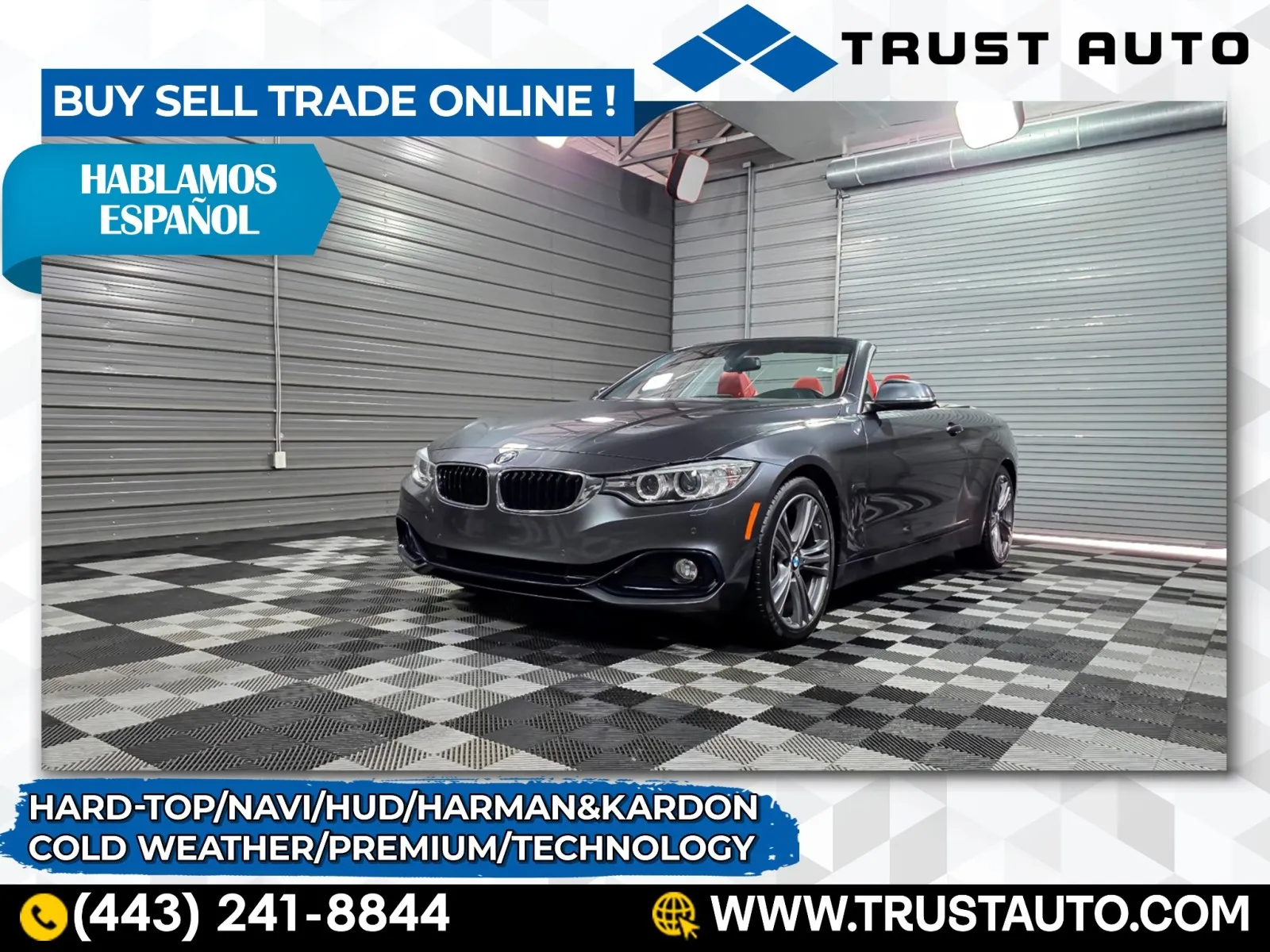 Gray 2017 BMW 4 Series 430i Hard-Top Convertible w/Premium/Technology Pkgs for sale in Sykesville, MD