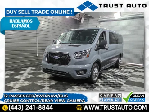 Gray 2021 Ford Transit T-350 12-Passenger XLT 148'' Low Roof AWD Minivan/Van for sale in Sykesville, MD