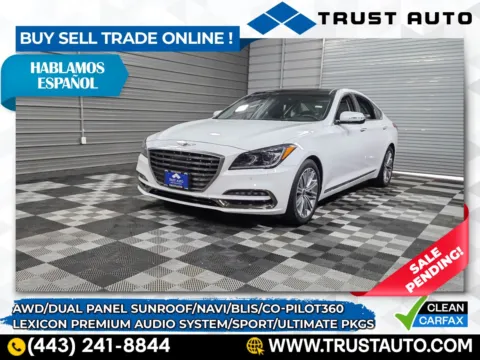 White 2019 Genesis G80 3.8L AWD Luxury Sedan w/Sport/Ultimate Pkgs for sale in Sykesville, MD