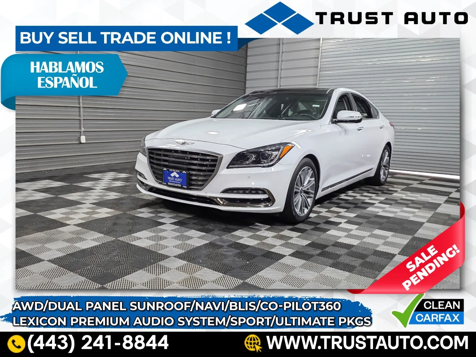 2019 Genesis G80 3.8L AWD Luxury Sedan w/Sport/Ultimate Pkgs for sale in Sykesville, MD