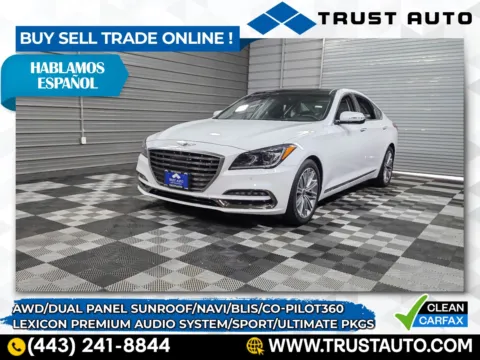 White 2019 Genesis G80 3.8L AWD Luxury Sedan w/Sport/Ultimate Pkgs for sale in Sykesville, MD