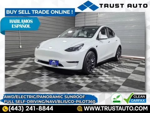 White 2024 Tesla Model Y Performance AWD Electric SUV for sale in Sykesville, MD